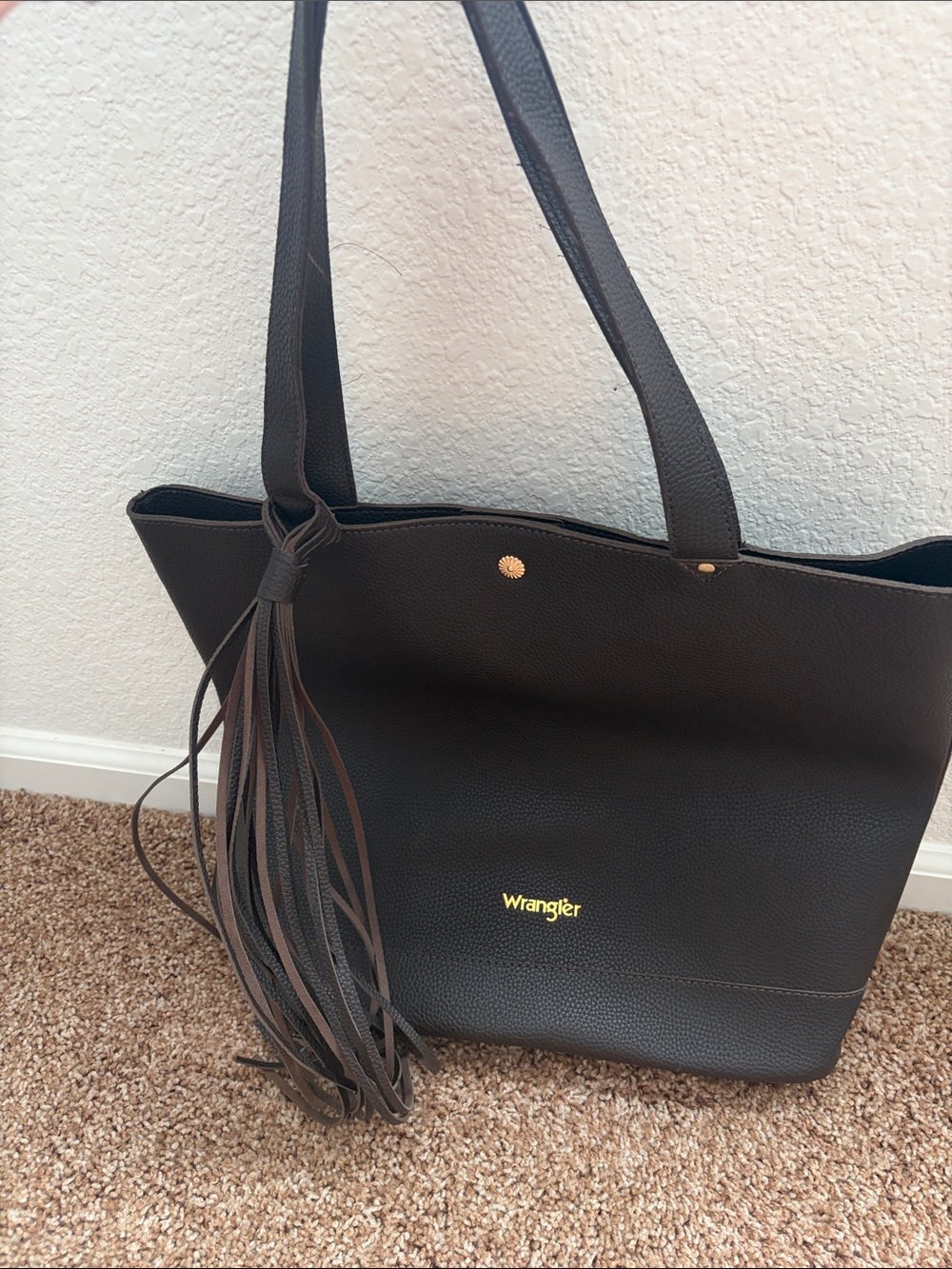 Wrangler Dark Brown Tassel Tote Bag